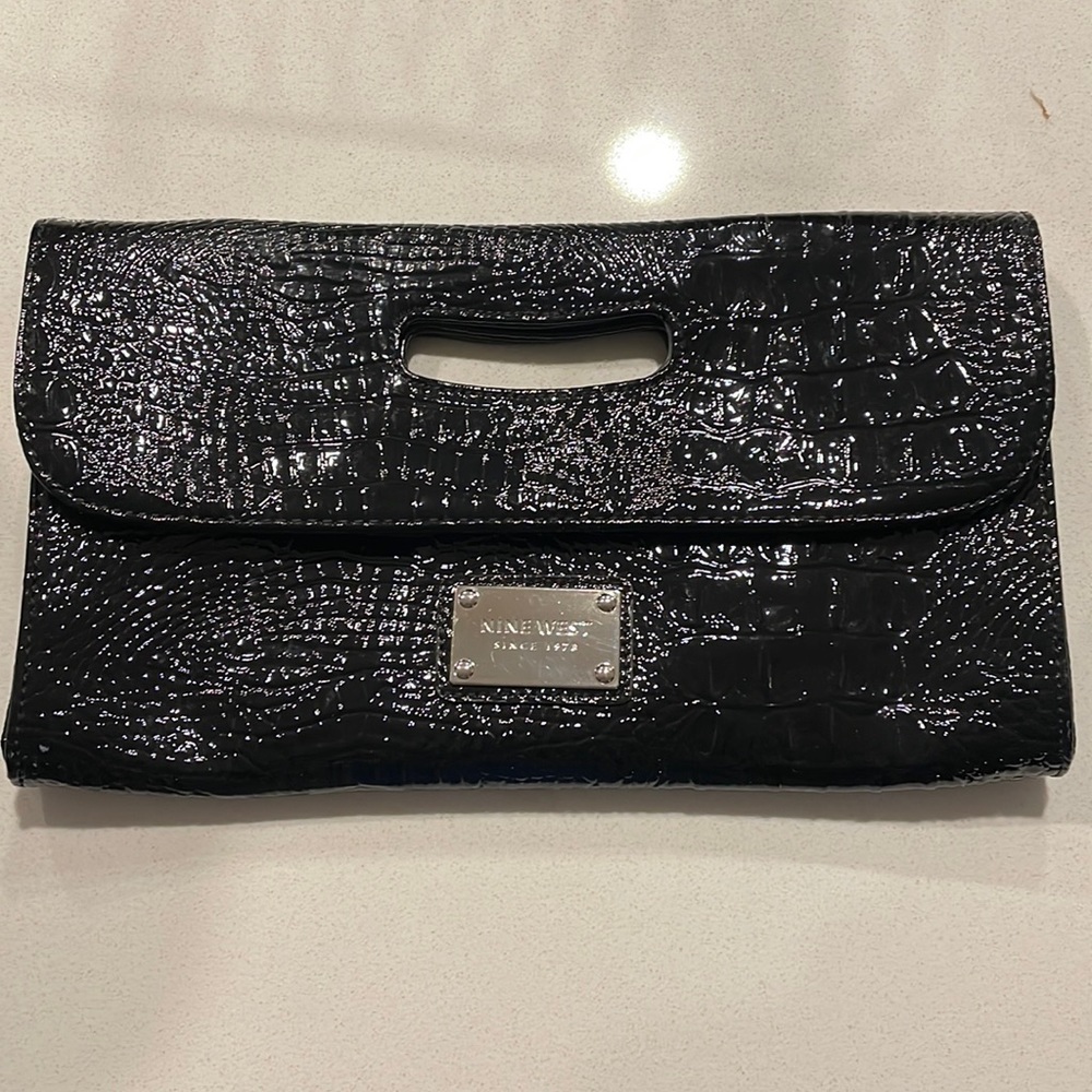 Nine West crocodile clutch